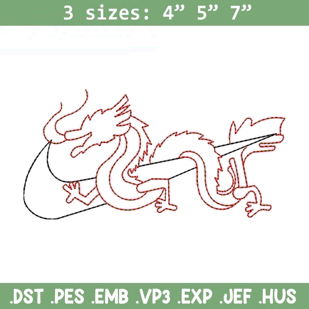 Nike x dragon asian embroidery design, Dragon embroidery, Nike design,Embroidery shirt,Embroidery file, Digital download.jpg