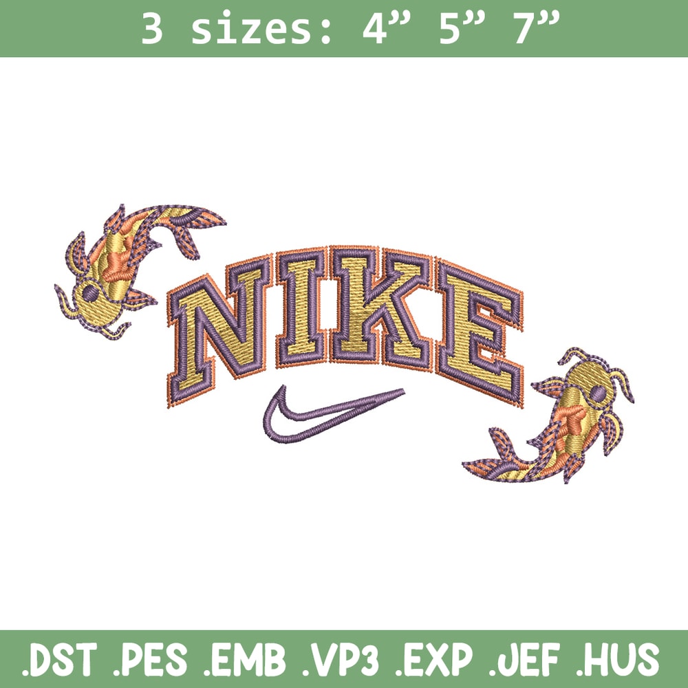 Nike x fish embroidery design, Fish embroidery, Nike design, Embroidery shirt, Embroidery file,Digital download.jpg