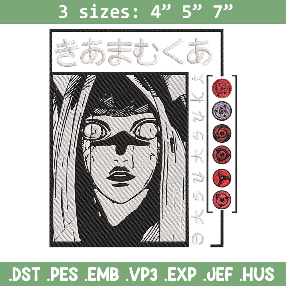 Otsutsuki Kaguya Embroidery Design, Naruto Embroidery, Embroidery File, Anime Embroidery, Anime shirt, Digital download.jpg