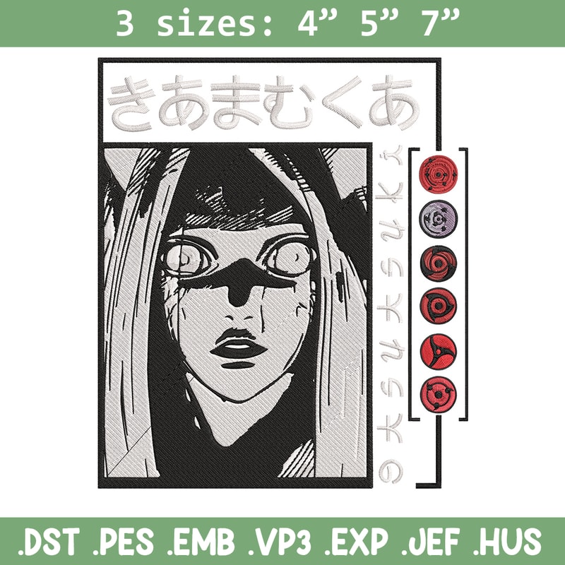 Otsutsuki Kaguya Embroidery Design, Naruto Embroidery, Embroidery File, Anime Embroidery, Anime shirt, Digital download.jpg