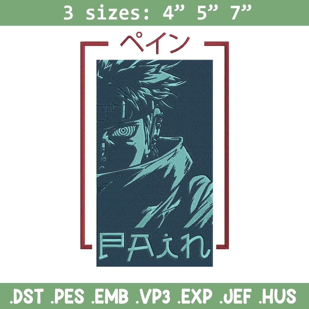 Pain poster Embroidery Design, Naruto Embroidery, Embroidery File, Anime Embroidery, Anime shirt, Digital download..jpg