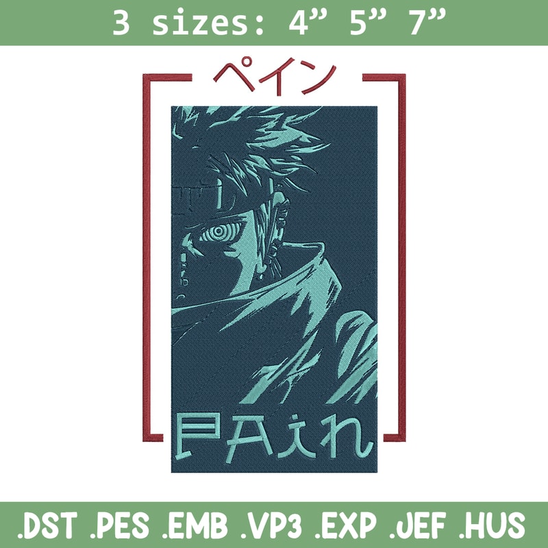 Pain poster Embroidery Design, Naruto Embroidery, Embroidery File, Anime Embroidery, Anime shirt, Digital download..jpg