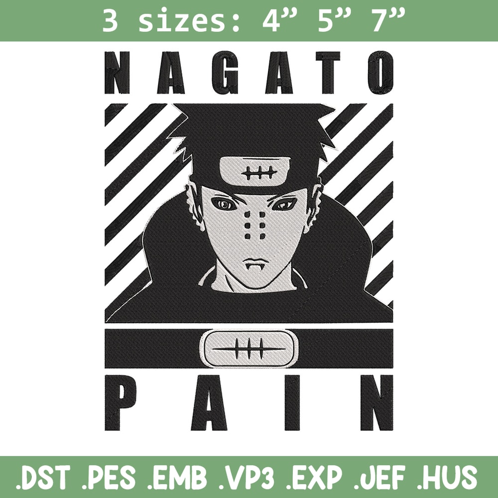 Pain poster Embroidery Design, Naruto Embroidery, Embroidery File, Anime Embroidery, Anime shirt, Digital download.jpg