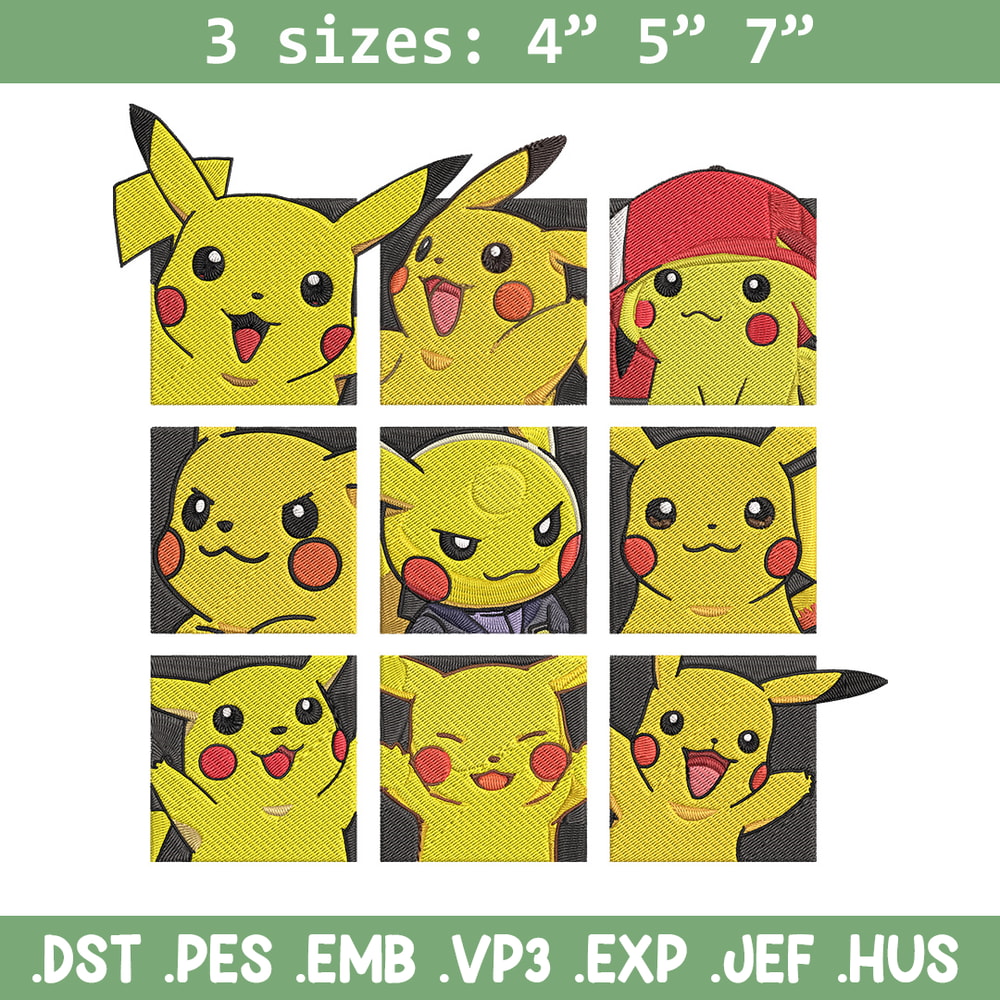Pikachu mode Embroidery Design, Pokemon Embroidery, Embroidery File, Anime Embroidery, Anime shirt, Digital download..jpg