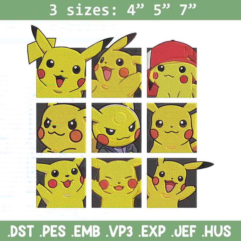 Pikachu mode Embroidery Design, Pokemon Embroidery, Embroidery File, Anime Embroidery, Anime shirt, Digital download..jpg