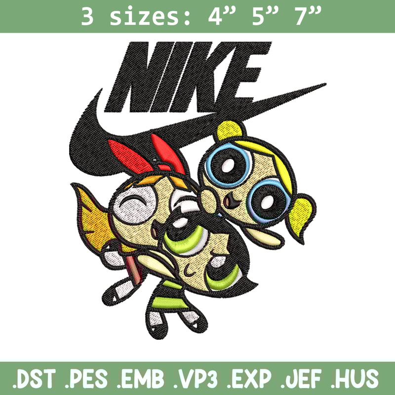 Powerpuff Girls Nike Embroidery design, Powerpuff Girls Embroidery, Nike design, Embroidery file, Instant download..jpg