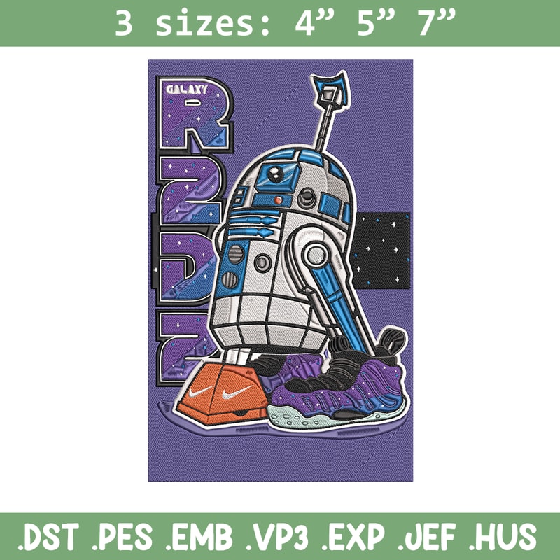 R2 D2 poster Embroidery Design, Star Wars Embroidery, Embroidery File, Anime Embroidery, Anime shirt, Digital download.jpg