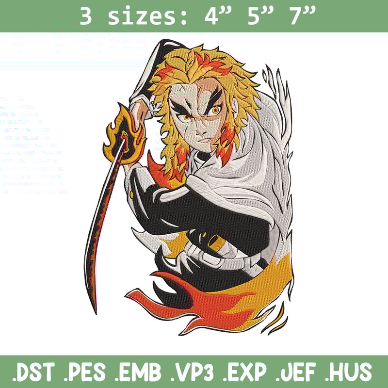 Rengoku poster Embroidery Design, Demon slayer Embroidery, Embroidery File,Anime Embroidery,Anime shirt,Digital download.jpg
