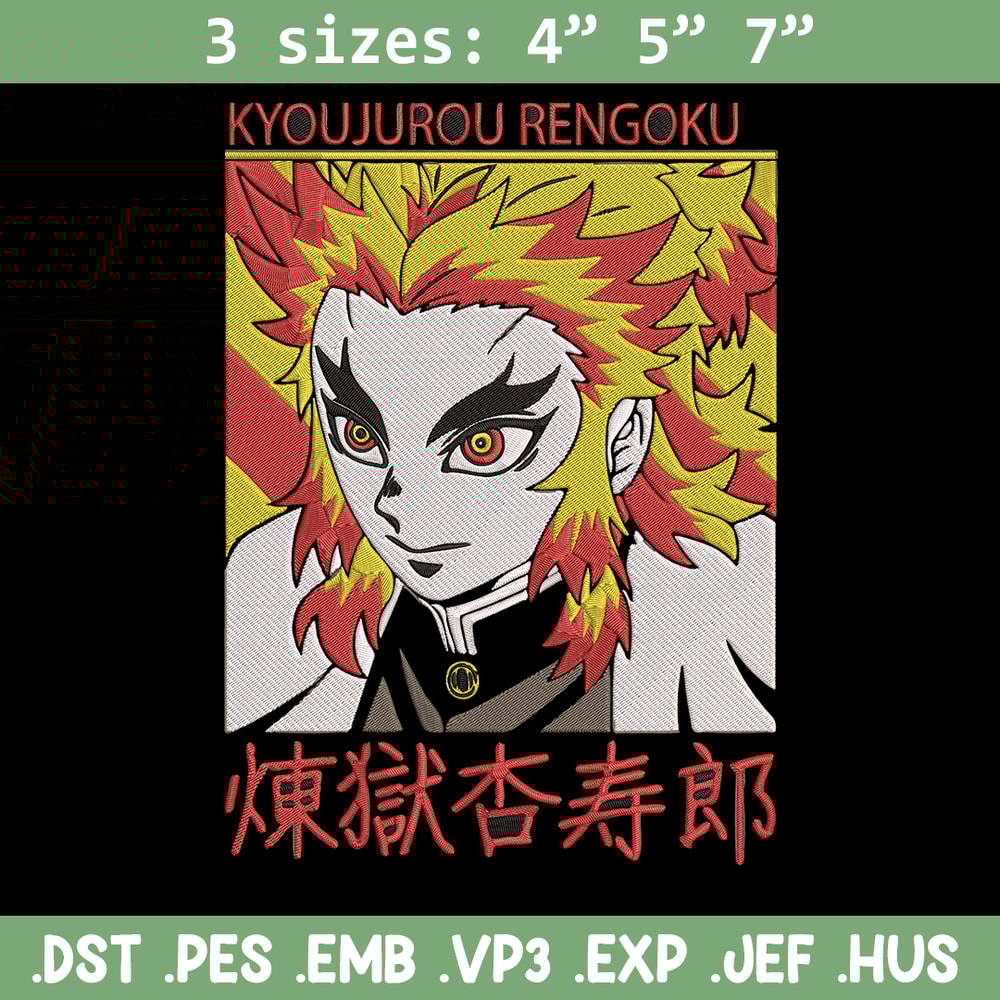 Rengoku Poster Embroidery Design,Demon slayer Embroidery, Embroidery File, Anime Embroidery, Digital download..jpg