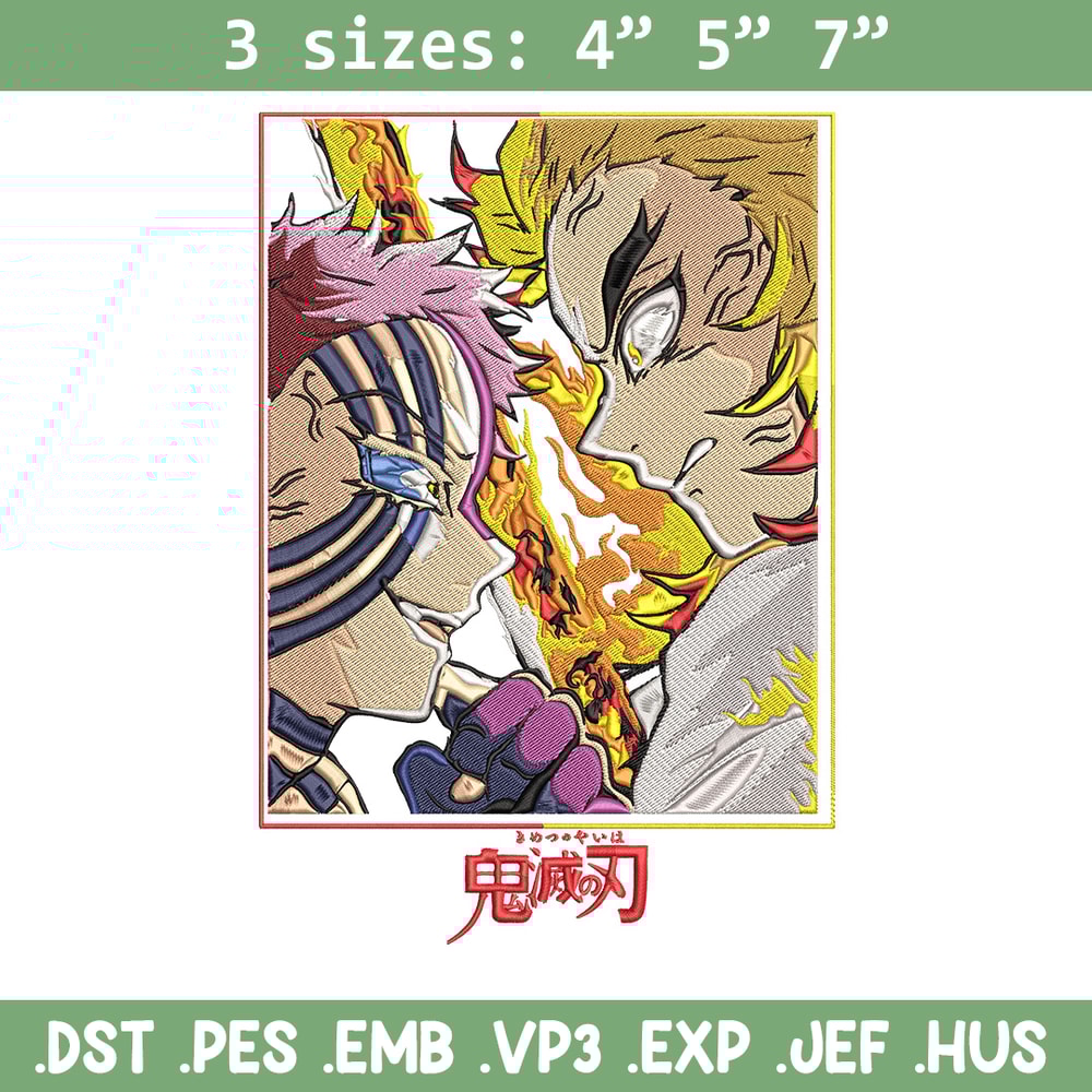 Rengoku vs akaza Embroidery Design,Demon slayer Embroidery,Embroidery File,Anime Embroidery,Anime shirt,Digital download.jpg