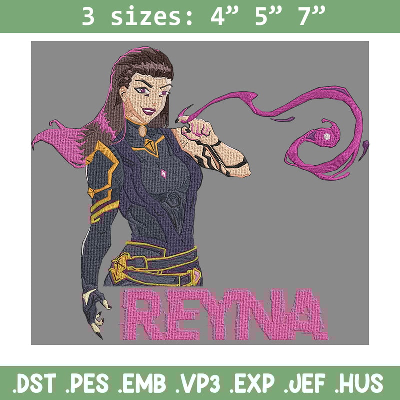 Reyna poster Embroidery Design, Valorant Embroidery, Embroidery File, Anime Embroidery, Anime shirt, Digital download.jpg