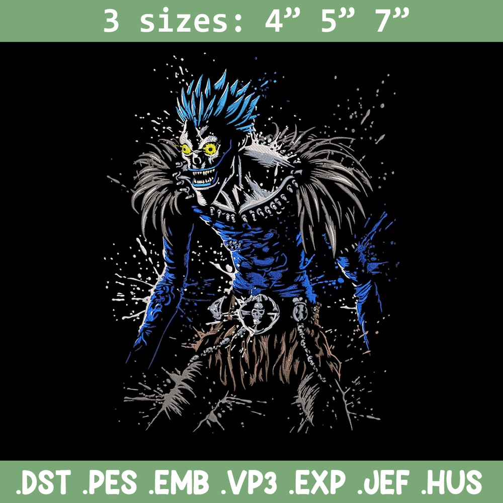 Ryuk Embroidery Design, Death note Embroidery, Embroidery File, Anime Embroidery, Anime shirt, Digital download.jpg