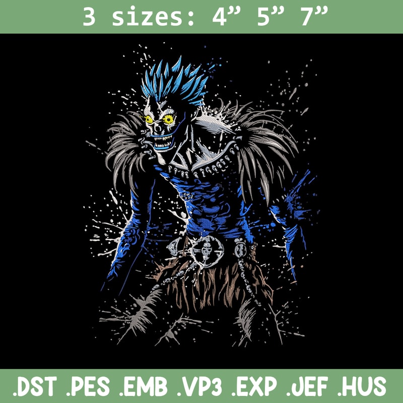Ryuk Embroidery Design, Death note Embroidery, Embroidery File, Anime Embroidery, Anime shirt, Digital download.jpg