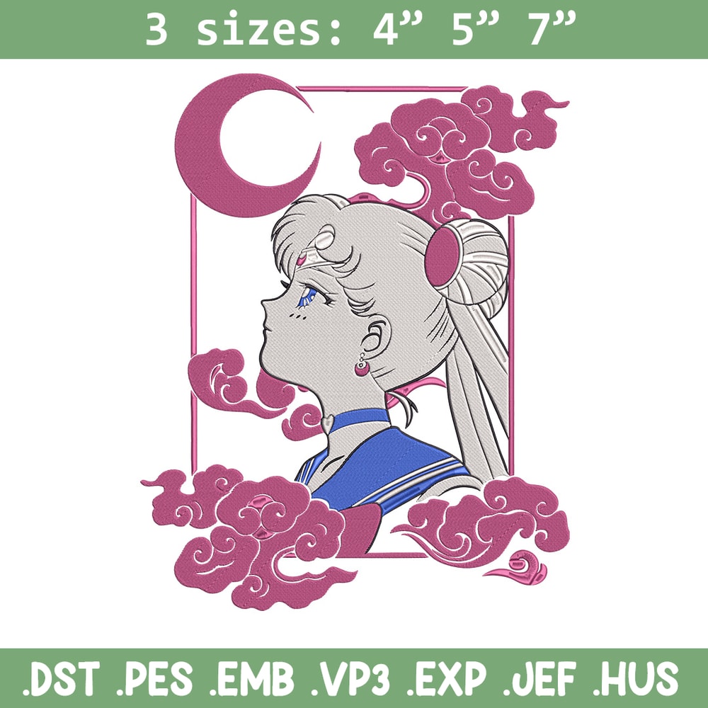 Sailor moon poster Embroidery Design, Sailor moon Embroidery, Embroidery File, Anime Embroidery, Anime shirt.jpg
