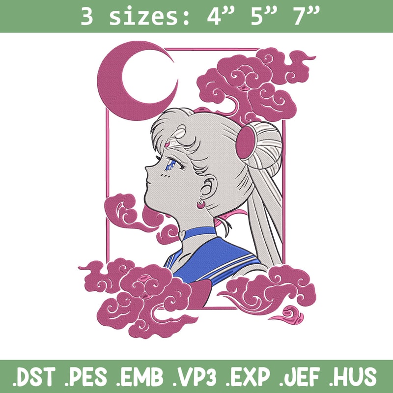 Sailor moon poster Embroidery Design, Sailor moon Embroidery, Embroidery File, Anime Embroidery, Anime shirt.jpg
