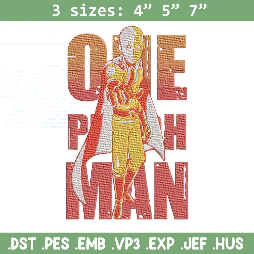 Saitama poster Embroidery Design, One punch man Embroidery, Embroidery File, Anime Embroidery,Anime shirt..jpg