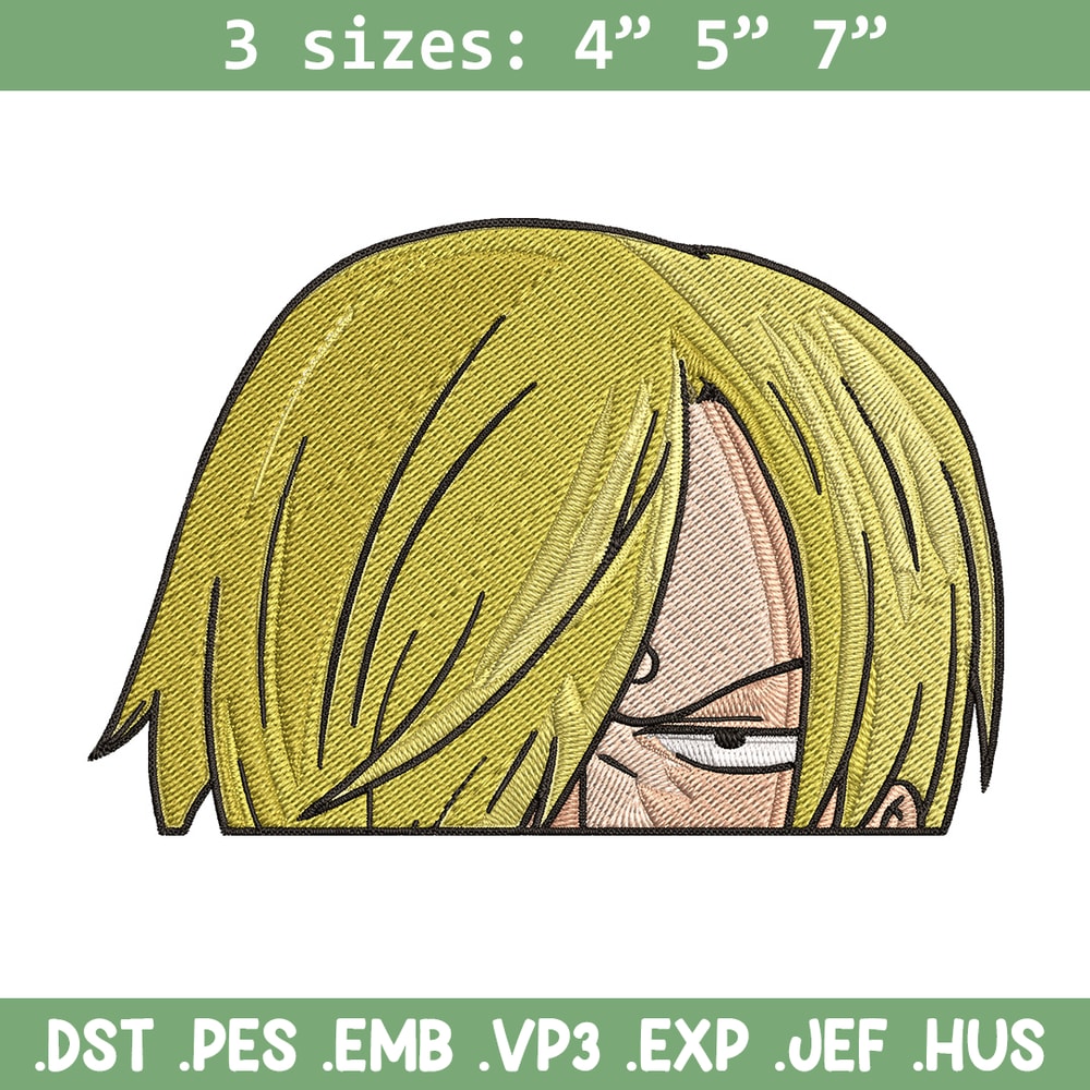 Sanji Peeker Embroidery Design, One piece Embroidery, Embroidery File, Anime Embroidery, Anime shirt, Digital download.jpg