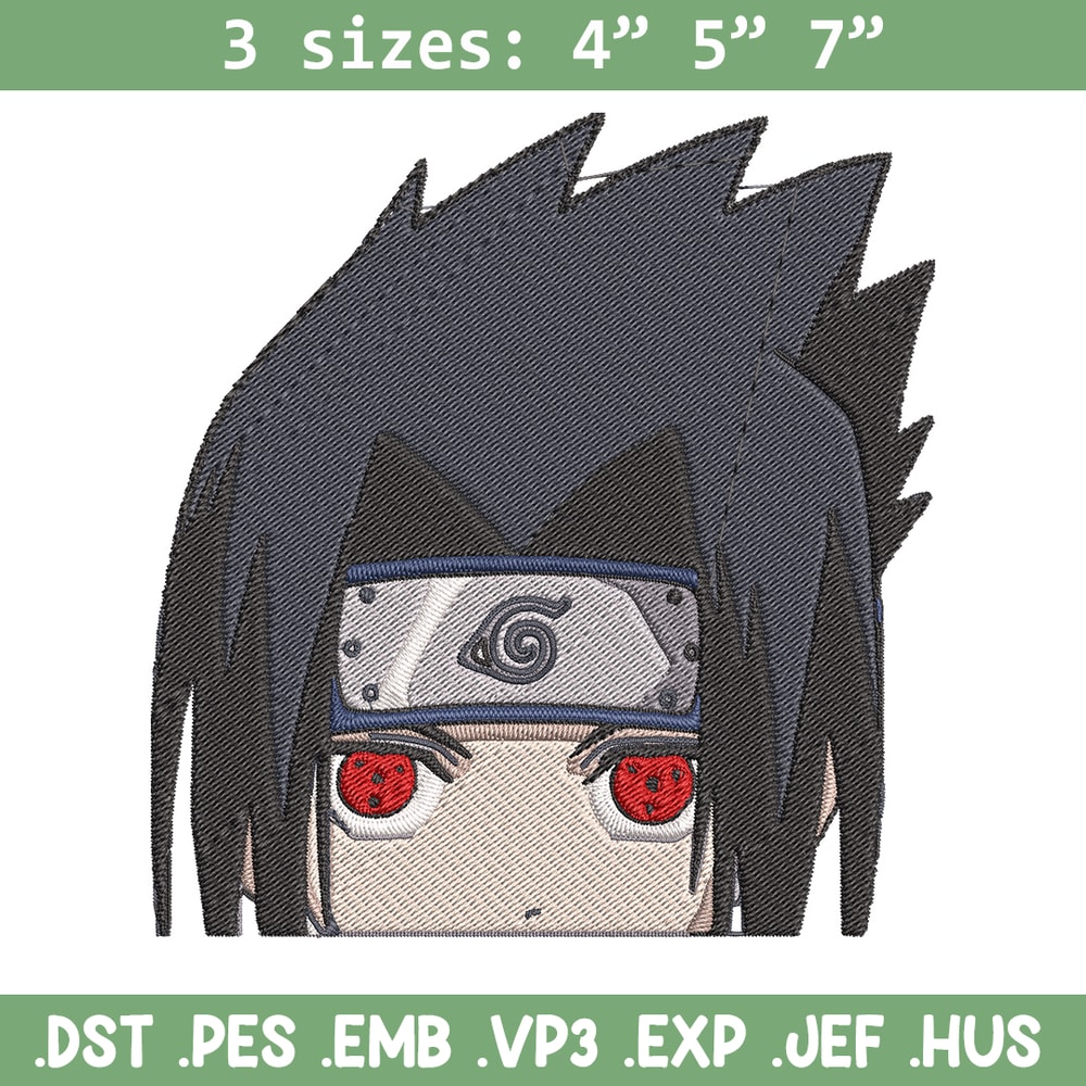 Sasuke Peeker Embroidery Design, Naruto Embroidery, Embroidery File, Anime Embroidery, Anime shirt, Digital download.jpg