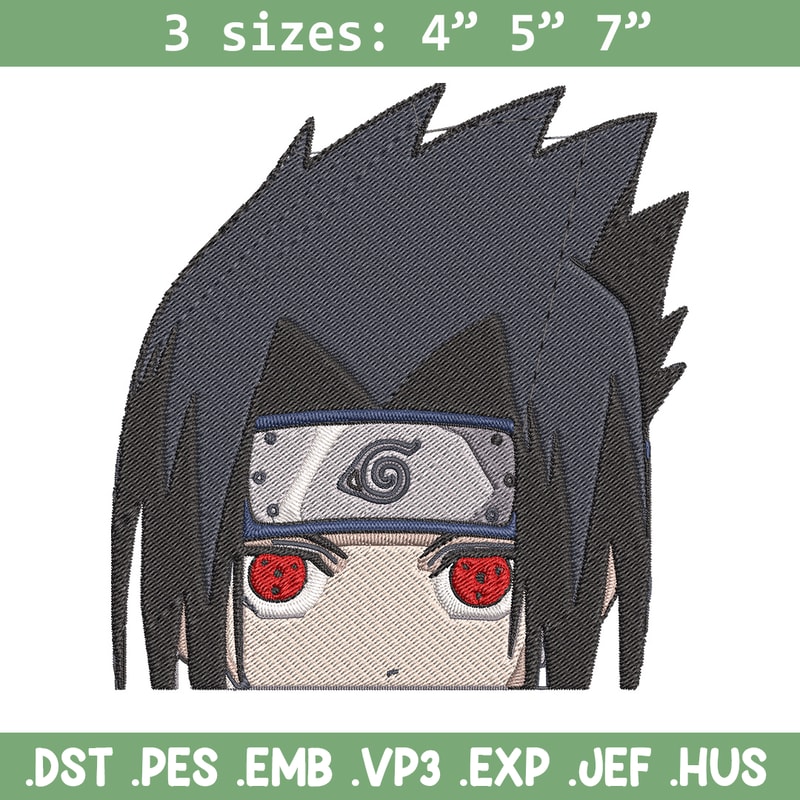 Sasuke Peeker Embroidery Design, Naruto Embroidery, Embroidery File, Anime Embroidery, Anime shirt, Digital download.jpg