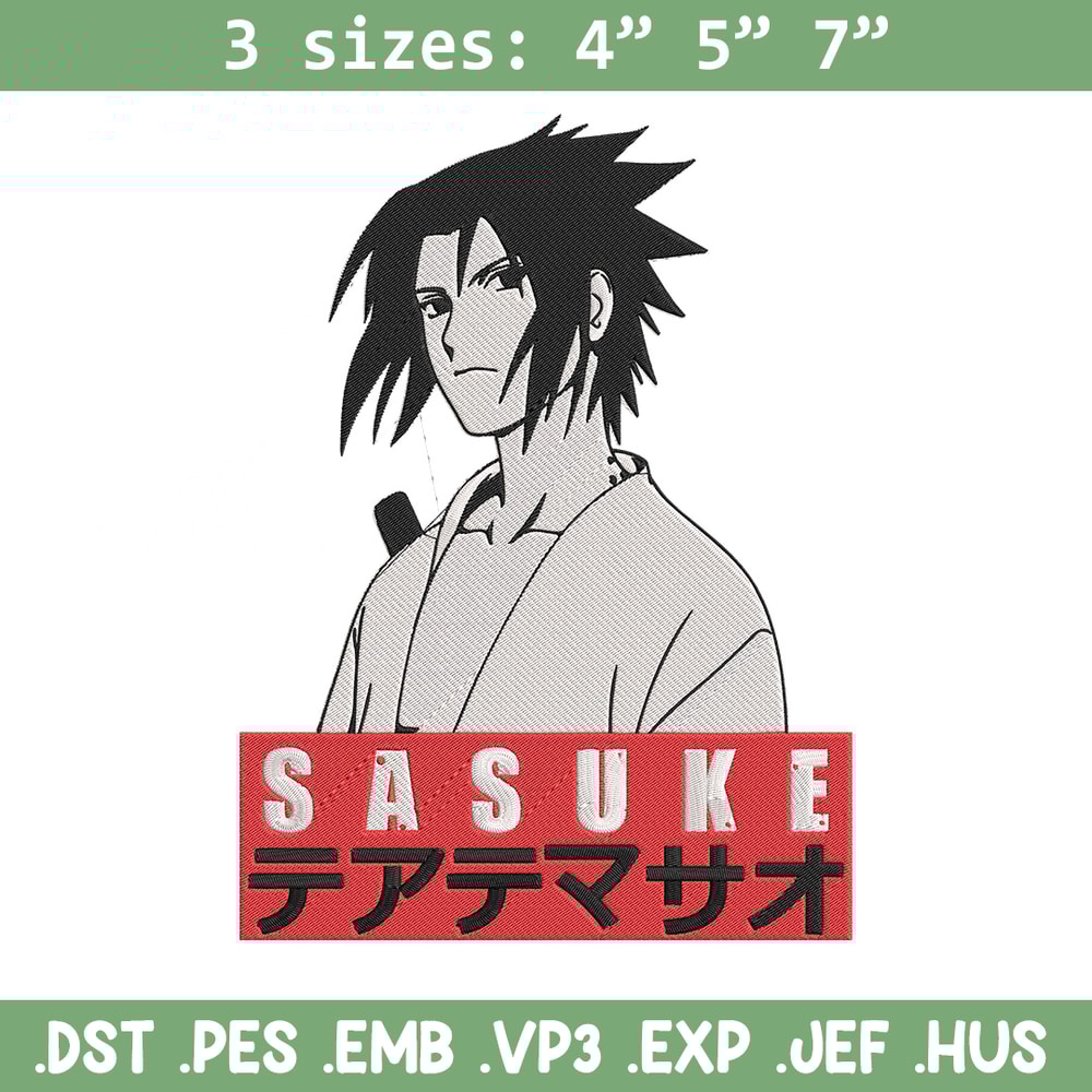 Sasuke poster Embroidery Design, Naruto Embroidery, Embroidery File, Anime Embroidery, Anime shirt, Digital download.jpg