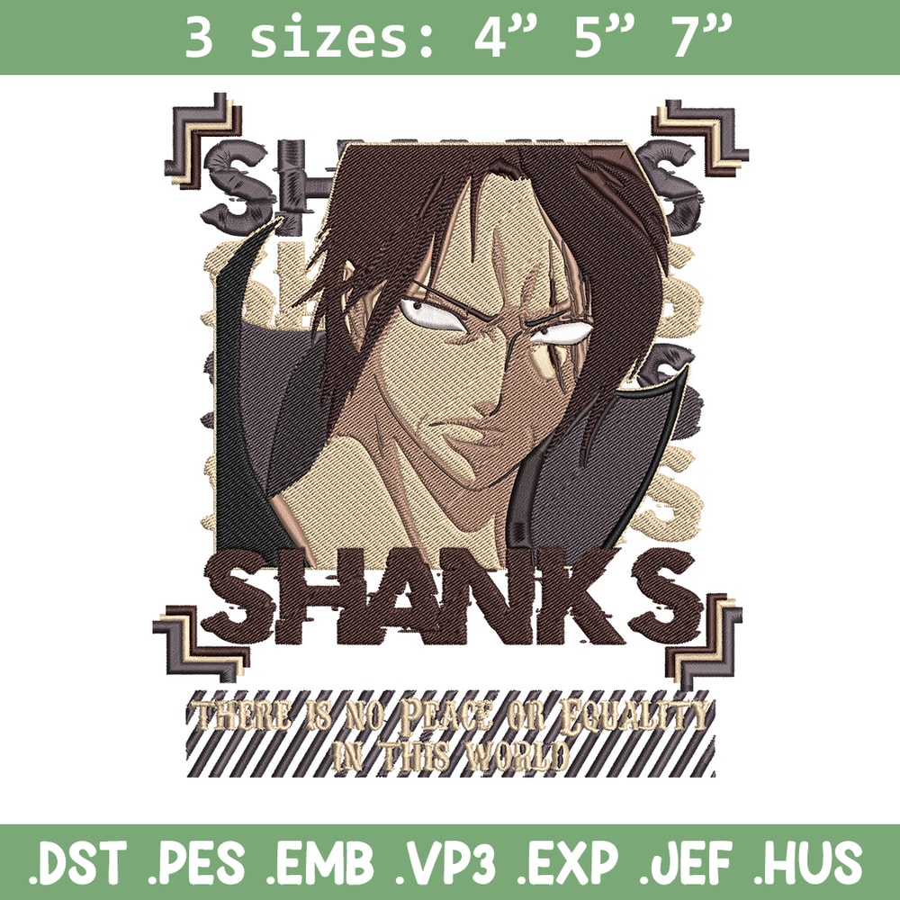 Shanks poster Embroidery Design, One piece Embroidery, Embroidery File, Anime Embroidery, Anime shirt, Digital download..jpg