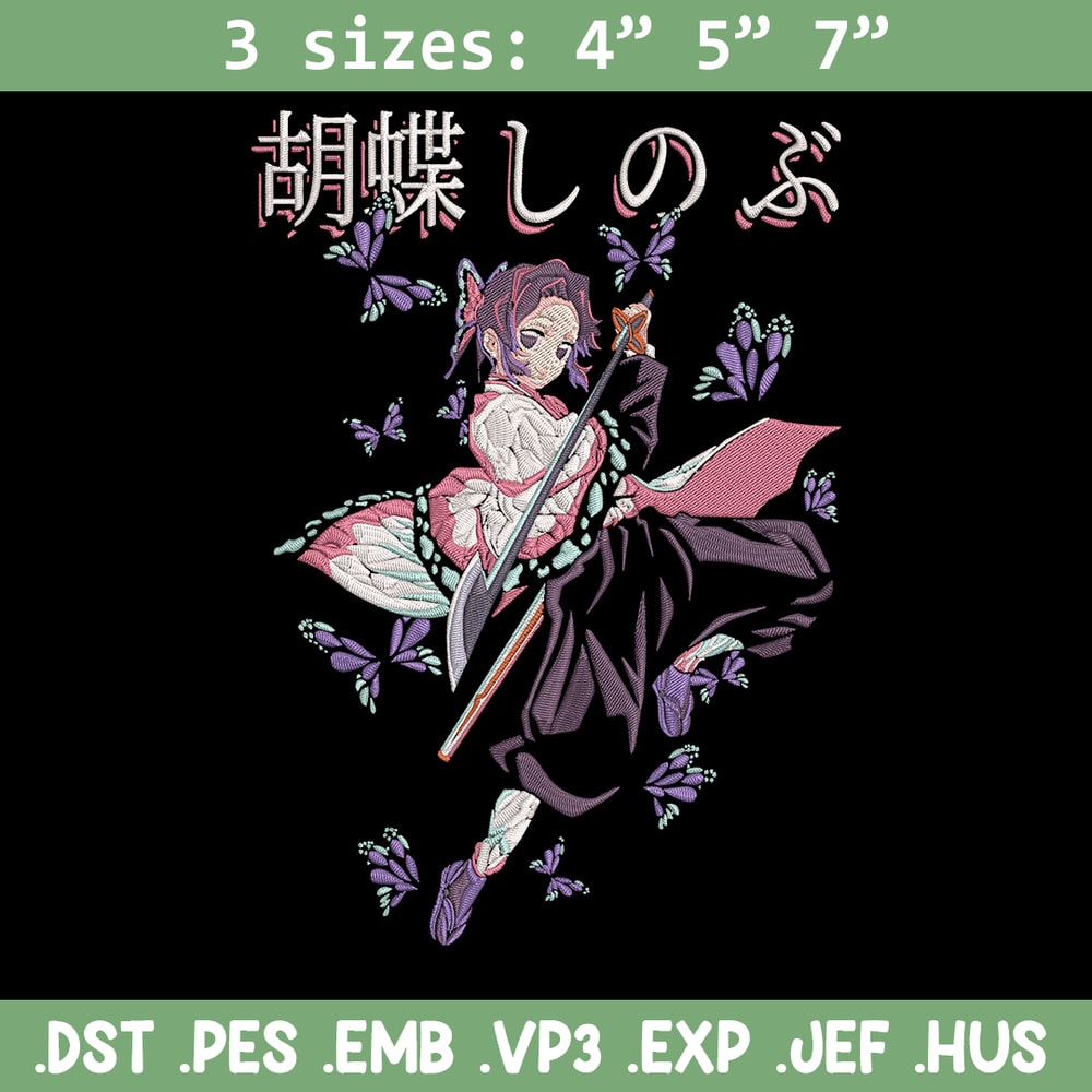 Shinobu Embroidery Design, Demon slayer Embroidery, Embroidery File, Anime Embroidery, Anime shirt, Digital download..jpg