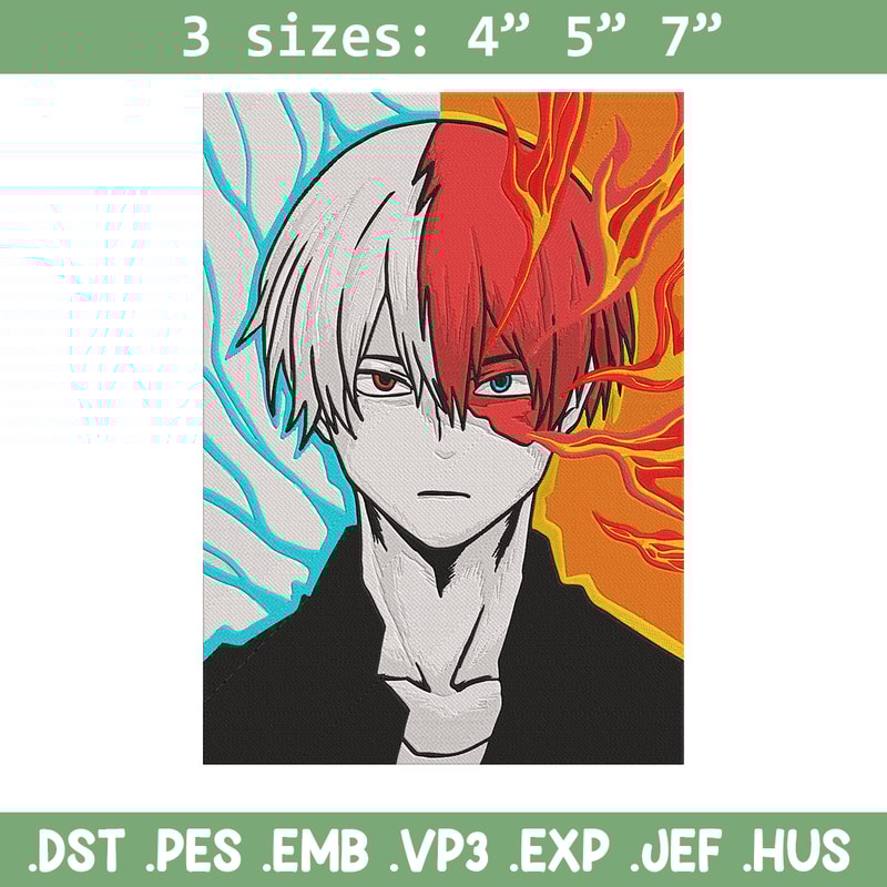 Shouto poster Embroidery Design, Mha Embroidery, Embroidery File, Anime Embroidery, Anime shirt, Digital download..jpg