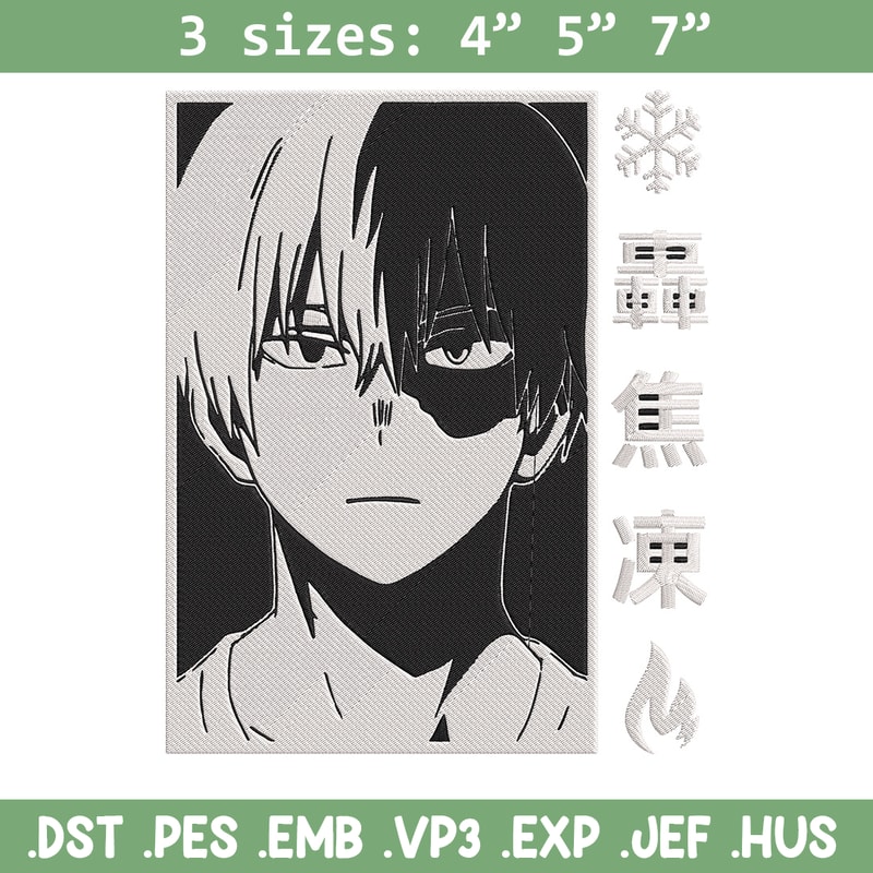 Shouto poster Embroidery Design, Mha Embroidery, Embroidery File, Anime Embroidery, Anime shirt, Digital download.jpg