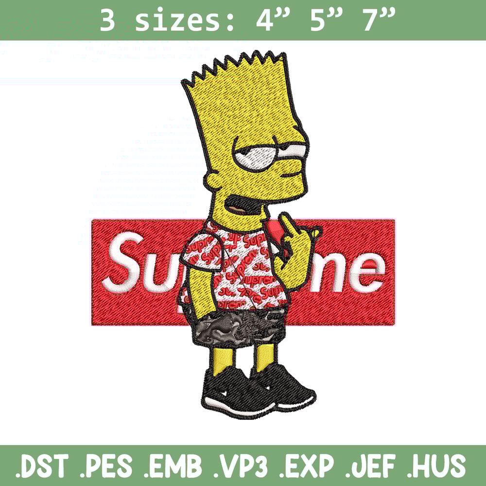 Simpson Supreme Embroidery design, Simpson Embroidery, cartoon design, Embroidery File, cartoon shirt, Instant download..jpg