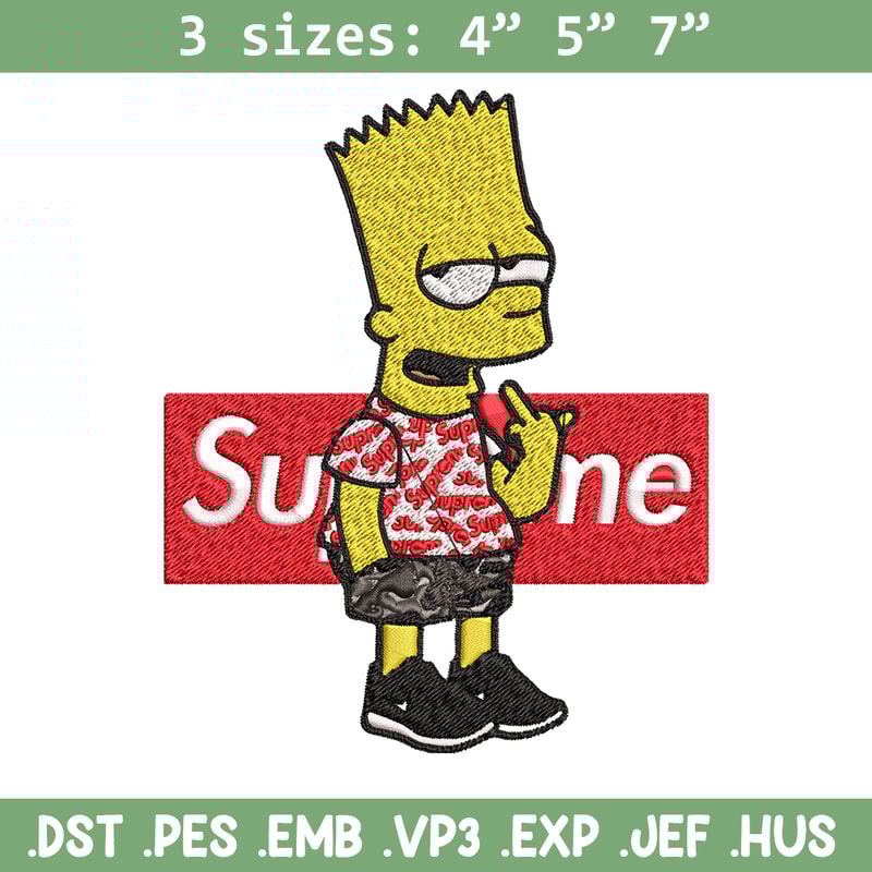 Simpson Supreme Embroidery design, Simpson Embroidery, cartoon design, Embroidery File, cartoon shirt, Instant download..jpg
