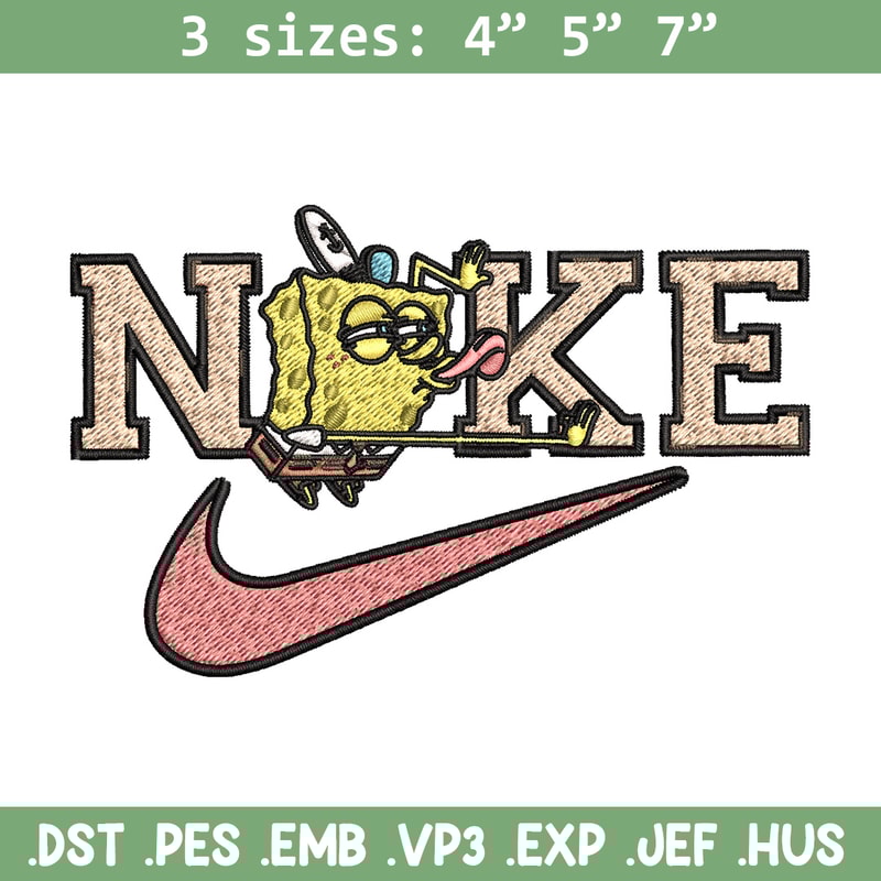 Spongebob x nike Embroidery Design, Nike Embroidery, Brand Embroidery, Embroidery File, Logo shirt, Digital download.jpg