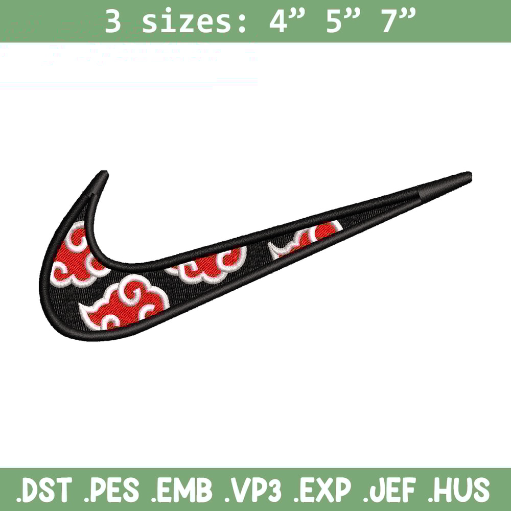 Akatsuki Nike embroidery design, Naruto embroidery, Nike design, anime design, anime shirt, Digital download.jpg