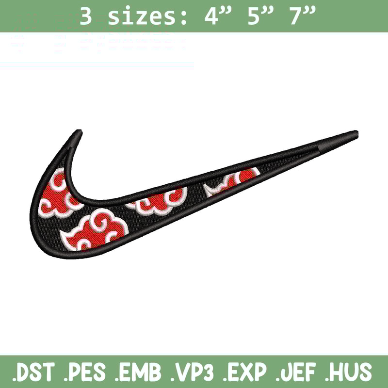 Akatsuki Nike embroidery design, Naruto embroidery, Nike design, anime design, anime shirt, Digital download.jpg