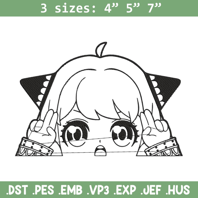 Anya cute Embroidery Design, Spy x family Embroidery, Embroidery File, Anime Embroidery, Anime shirt, Digital download.jpg
