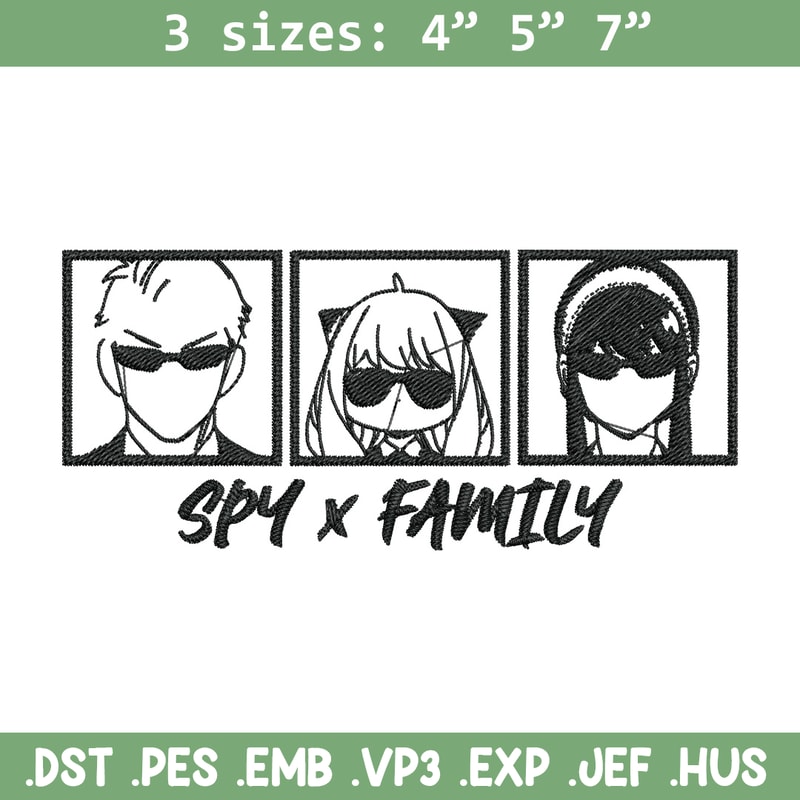 Anya family Embroidery Design, Spy x family Embroidery, Embroidery File, Nike Embroidery, Anime shirt, Digital download.jpg