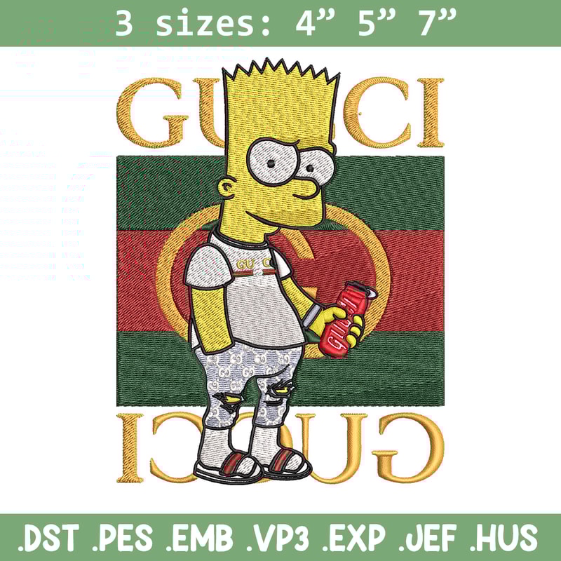 Bart gucci Embroidery Design, Gucci Embroidery, Embroidery File, Logo shirt, Sport Embroidery, Digital download.jpg