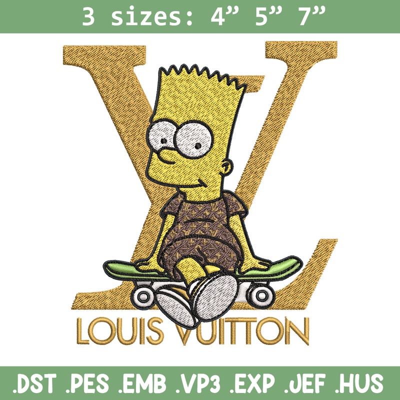 Bart simpson lv Embroidery Design, LV Embroidery, Embroidery File, Logo shirt, Sport Embroidery, Digital download.jpg