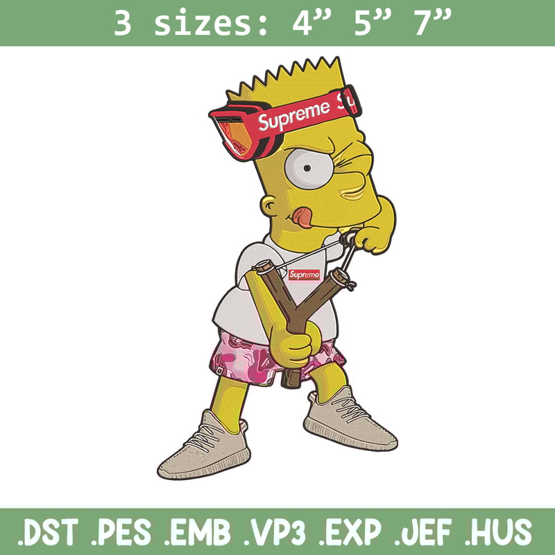 Bart x supreme Embroidery Design, Supreme Embroidery, Embroidery File, Anime Embroidery, Simpson shirt, Digital download.jpg