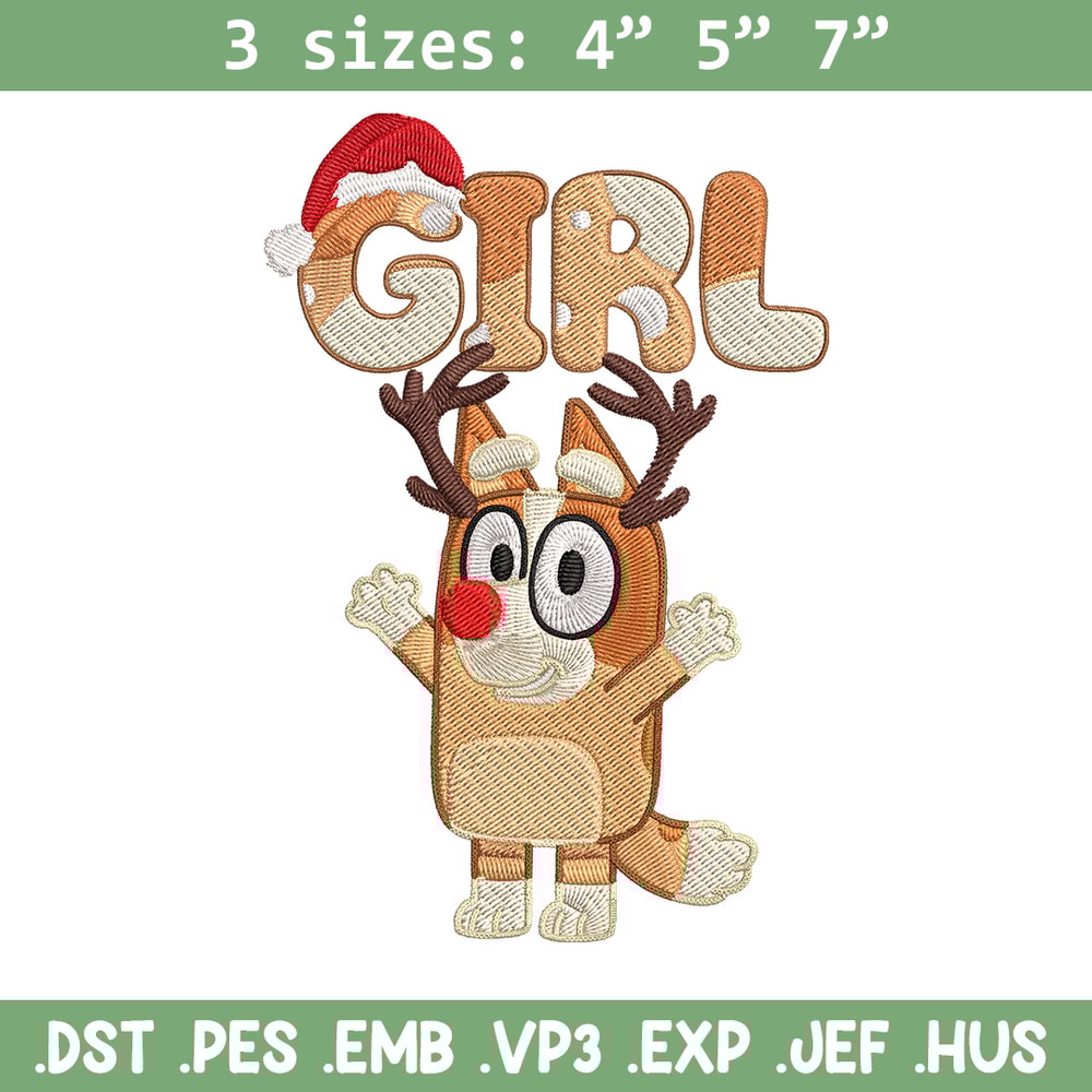 Bingo girl Embroidery Design, Bluey Embroidery, Embroidery File, Chrismas Embroidery, Anime shirt, Digital download.jpg