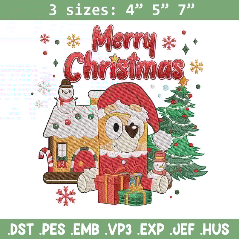 Bingo merry chrismas Embroidery Design,Bluey Embroidery, Embroidery File, Chrismas Embroidery, Digital download.jpg