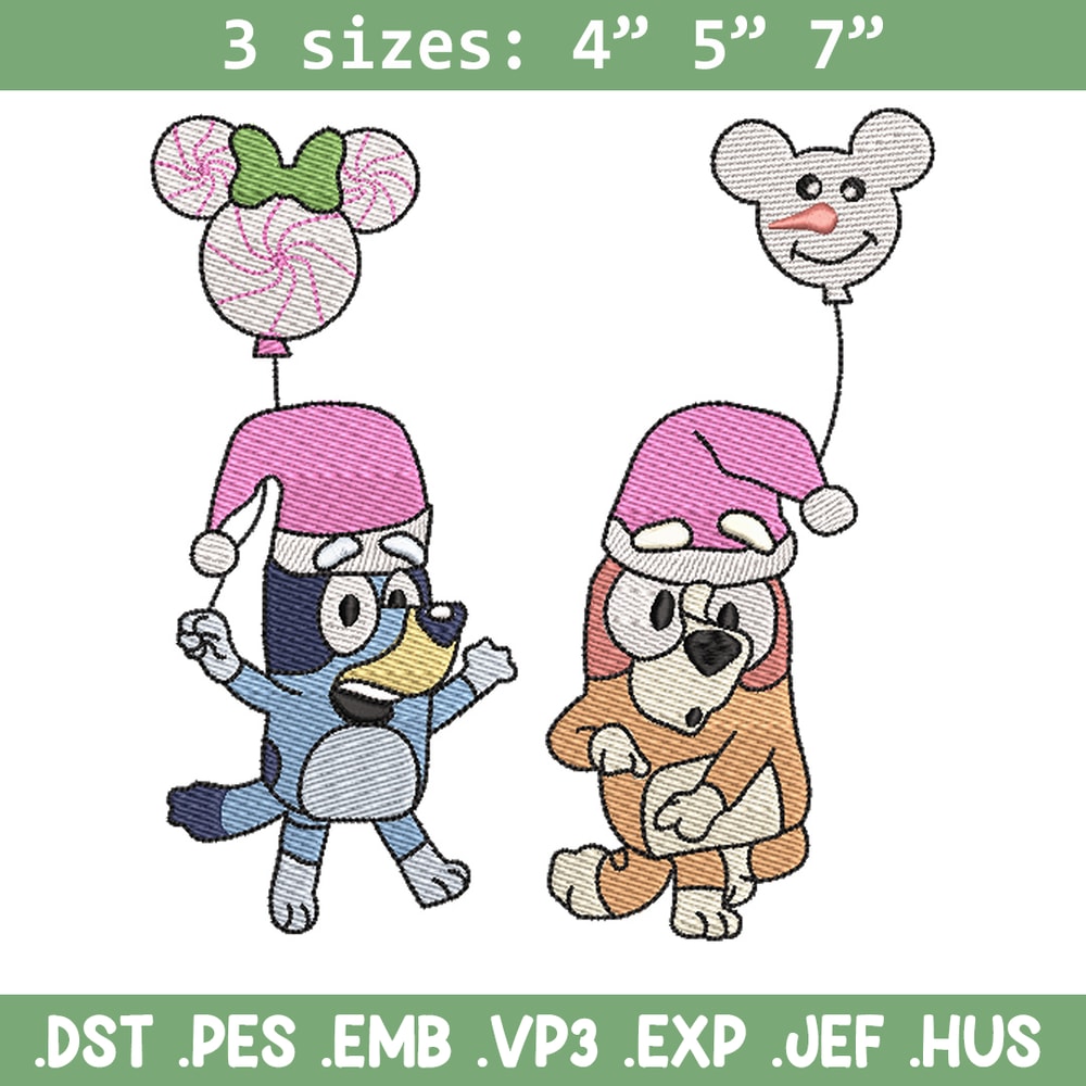 Bluey chrismas embroidery design, Bluey embroidery, Chrismas design, Embroidery file, Embroidery shirt, Digital download.jpg