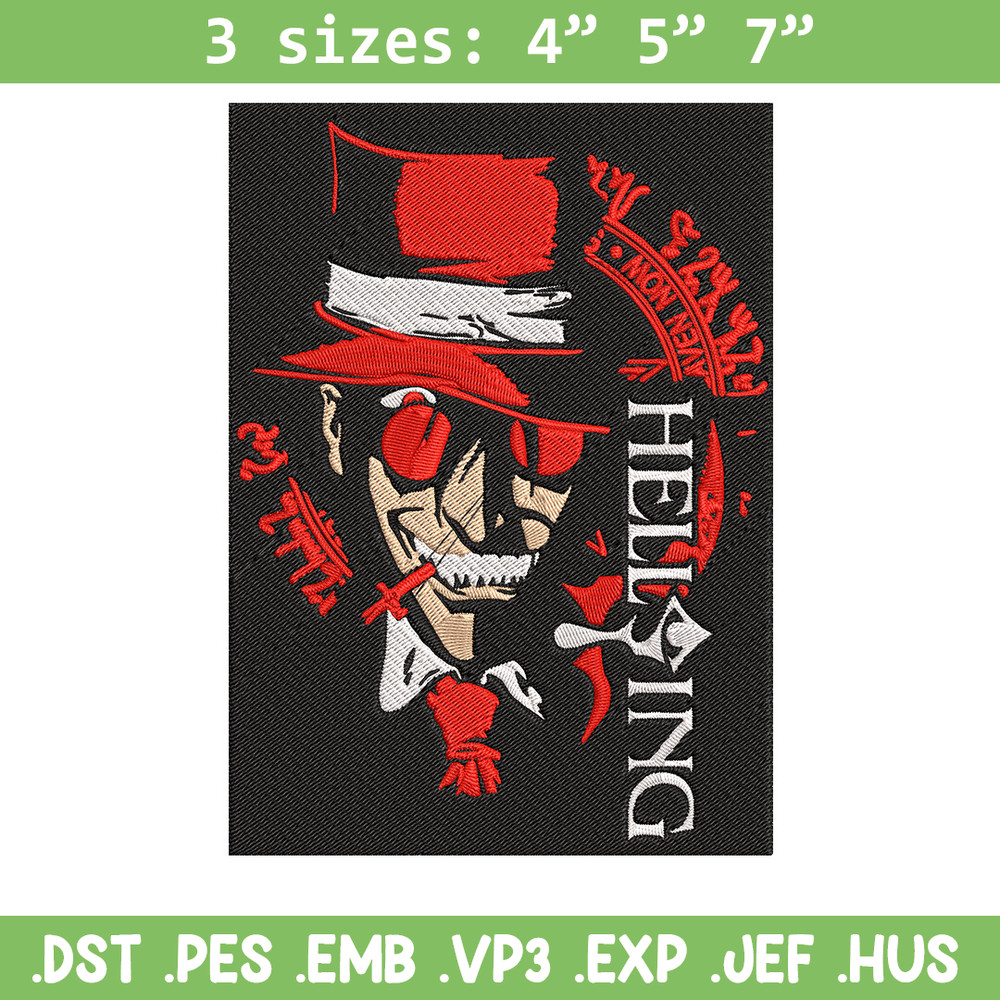 Alucard Poster Embroidery Design, Hellsing Embroidery, Embroidery File, Anime Embroidery, Anime shirt, Digital download.jpg