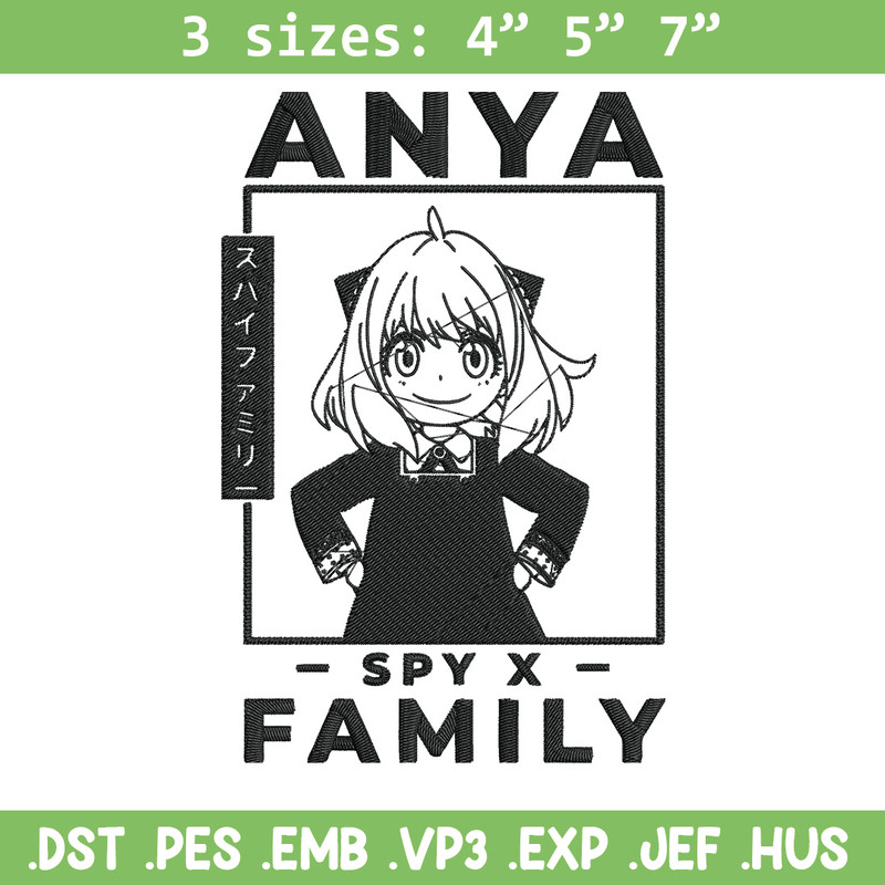 Anya poster Embroidery Design, Spy x family Embroidery, Embroidery File, Anime Embroidery, Anime shirt, Digital download.jpg