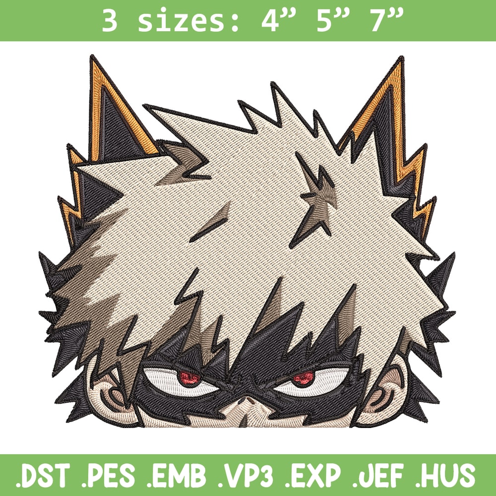 Bakugo Peeker Embroidery Design, Mha Embroidery, Embroidery File, Anime Embroidery, Anime shirt, Digital download.jpg