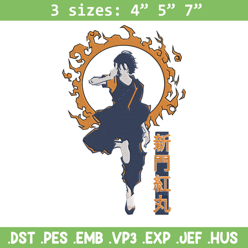 Benimaru Embroidery Design, Enen no Shouboutai Embroidery,Embroidery File,Anime Embroidery,Anime shirt,Digital download.jpg