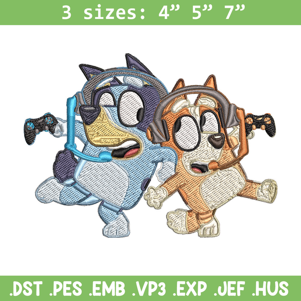 Bluey bingo headphones Embroidery, Bluey Embroidery, Embroidery File, cartoon shirt, cartoon design, Digital download..jpg