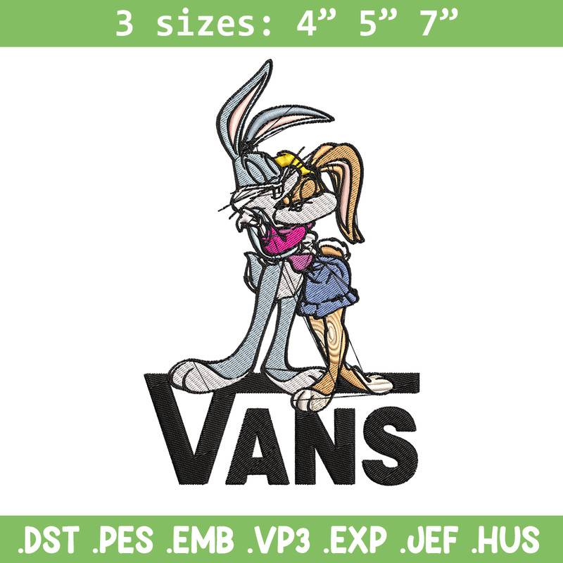 Bugs and Lola Bunny Vans Embroidery design, cartoon Embroidery, cartoon design, Embroidery File, Digital download..jpg