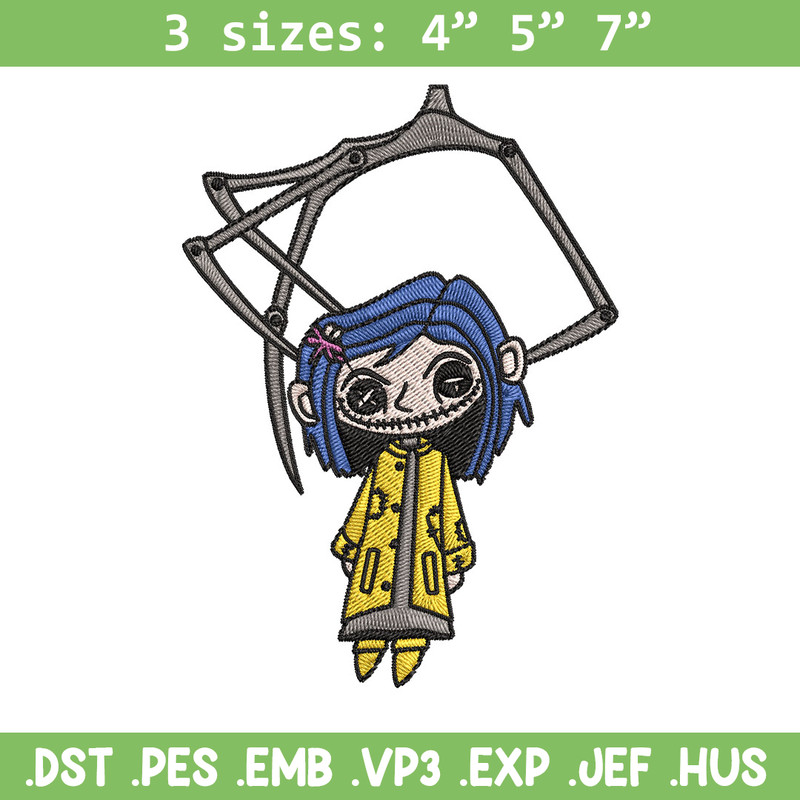 Coraline Horror Embroidery Design, Coraline Horror Embroidery, Embroidery File, Cartoon shirt, Digital download..jpg