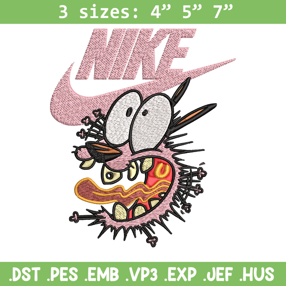 Courage dog Embroidery design, Courage dog Embroidery, Nike design, Embroidery file, cartoon logo. Instant download..jpg