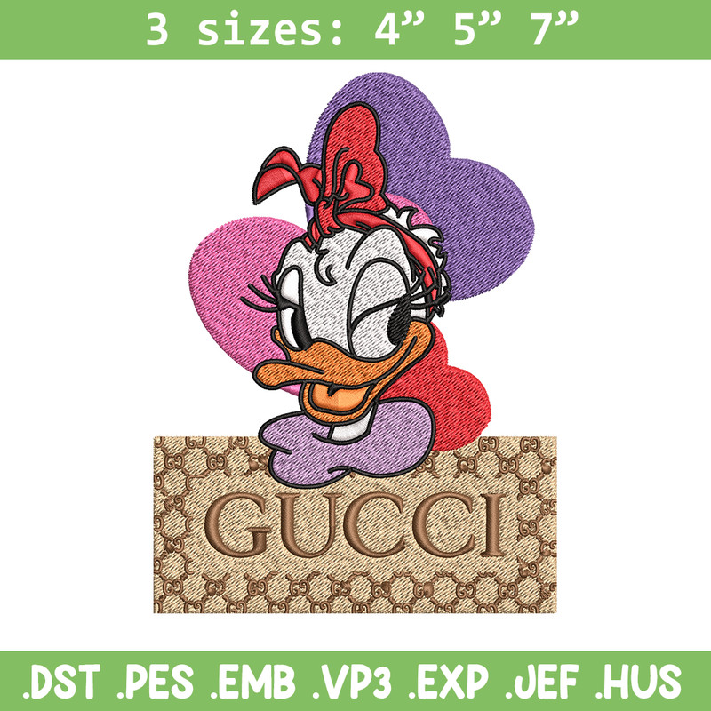 Daisy Donald Duck Gucci Embroidery design, Disney cartoon Embroidery, cartoon design, Embroidery File, Digital download.jpg